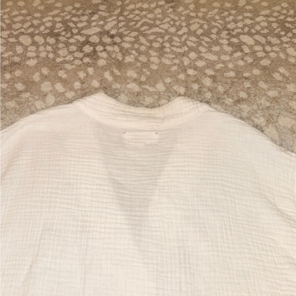 Xirena Avery White Cotton Gauze‎ Short Sleeve Casual Top - Picture 12 of 14